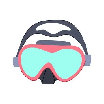 Sea diving mask cartoon vector illustration Illustrazione stock