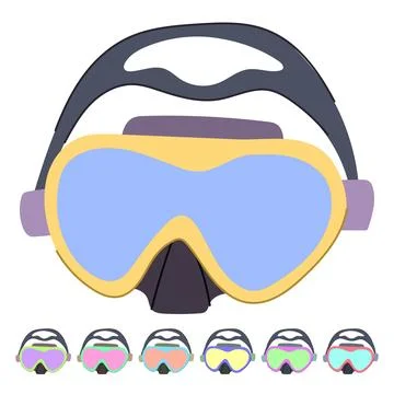 Sea diving mask vector cartoon graphic Illustrazione stock