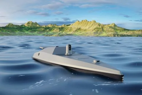 Sea drone operating in the waters Stock Illustration