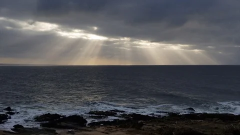 Sea Dusk Stock Footage 94336876