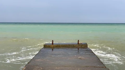 Sea, empty breakwater Stock Footage 119653846