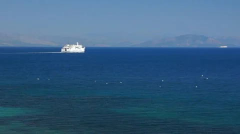 Sea Ferry, Corfu Stock Footage 11256498