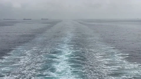 Sea Ferry Trail Stock Footage 238904064