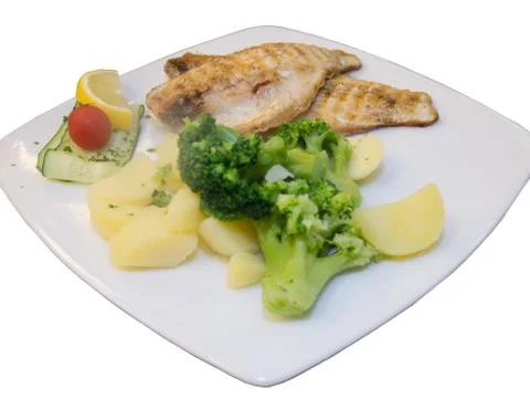 Sea fish dinner 库存照片