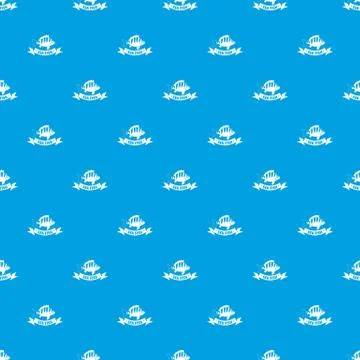 Sea fish pattern seamless blue イラスト素材