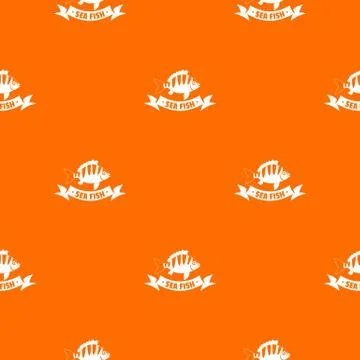 Sea fish pattern vector orange Illustrazione stock