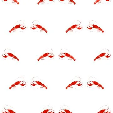 Sea Food Background. Omar Seamless Pattern Illustrazione stock