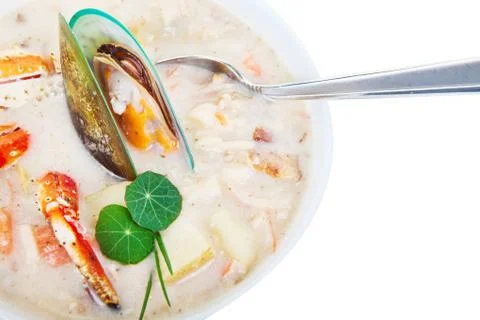 Sea food chowder Stock Photos