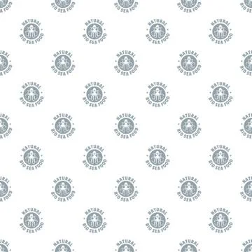 Sea food pattern vector seamless Stock Illustration