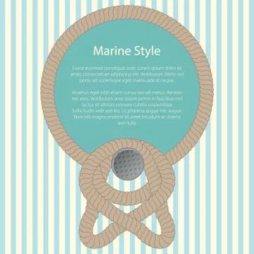 Sea Frame with a Rope and Text Stock Illustration