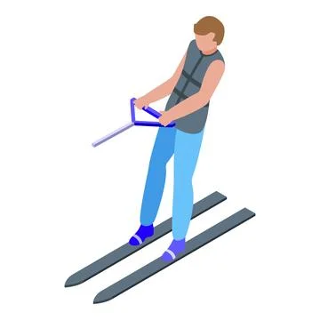 Sea fun icon isometric vector. Water ski Illustrazione stock