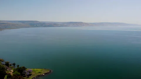 Sea of Galilee Drone Stock Footage 169240413