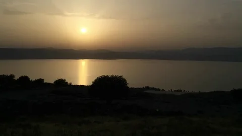 Sea of Galilee Sunset Vídeos de archivo 81876489