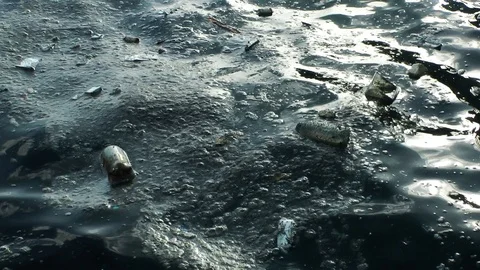 Sea Garbage Pollution Plastic Bottle Stock Footage 98727681