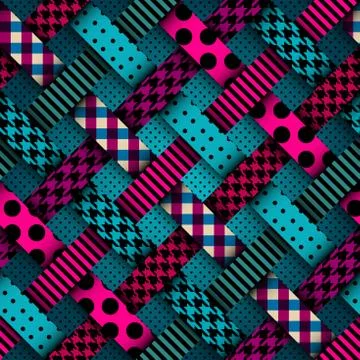 Sea green retro patchwork Stock-Illustration