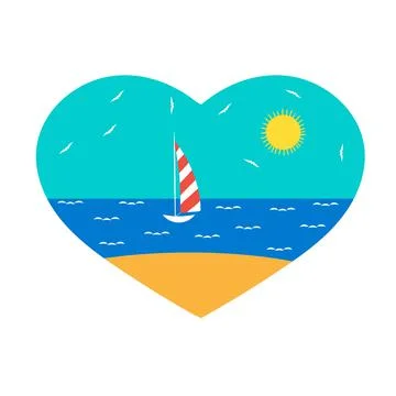 Sea in the heart. Stock Illustration