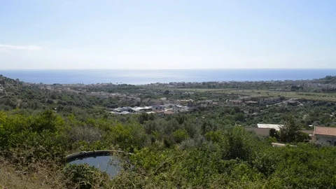 Sea from the hills Stock Footage 121091853