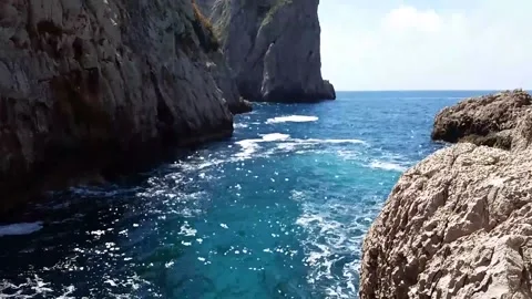 The Sea Hitting Rocks Stock Footage 149896403