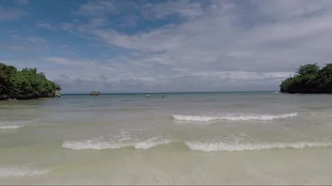 Sea horizon, View from sandy beach, Malapascua island, Philippines Video stock 246468490
