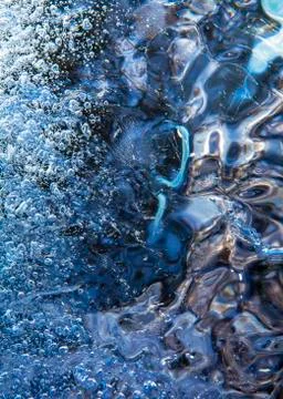 Sea ice patterns and bubbles Stock Photos