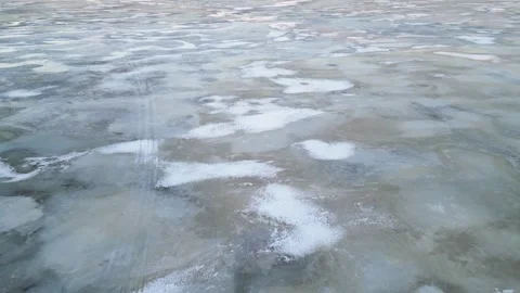 Sea ice surface in late December, Kempele Finland Stock Footage 296579325