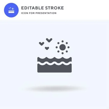 Sea icon vector, filled flat sign, solid pictogram isolated on white, logo 스톡 일러스트