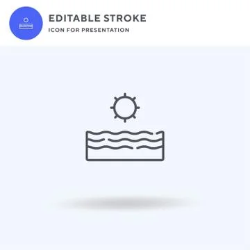 Sea icon vector, filled flat sign, solid pictogram isolated on white, logo Illustrazione stock
