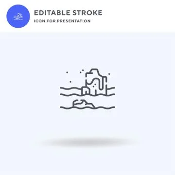 Sea icon vector, filled flat sign, solid pictogram isolated on white, logo 스톡 일러스트