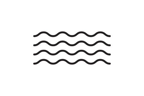 Sea icon wave illustration vector design. Ocean logo graphic element. Aqua .. Stock Illustration