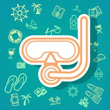 Sea icons background Stock Illustration