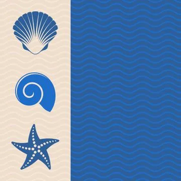 Sea icons Illustrazione stock