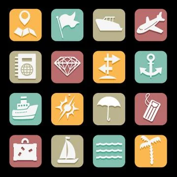 Sea Icons Set Stock-Illustration