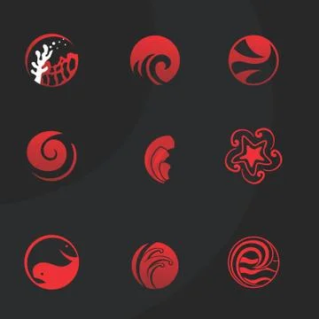 Sea icons set Stock Illustration