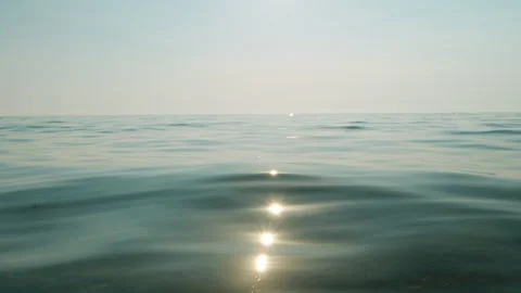 Sea idyll texture water surface small waves blue pink color Stock Footage 276760805