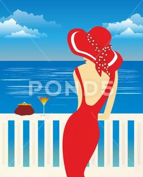 By the sea Illustrazione stock