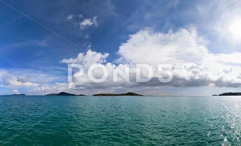 Sea with islands - the landscape Stock Photos