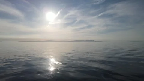 Sea with Isle of Arran in background Stock Footage 337410870