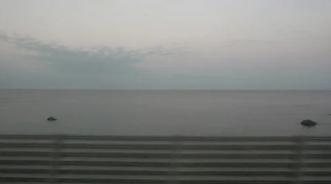 Sea of Japan from Uetsu Line Train Видео 58739005
