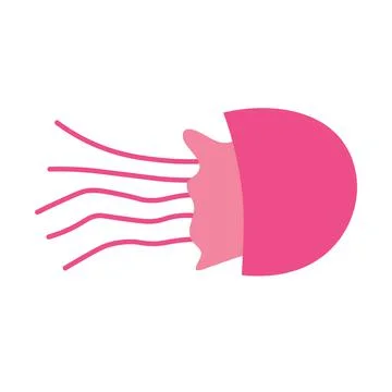 Sea jellyfish on an isolated background. A sort of underwater world. Stock Illustration