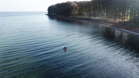 Sea Kayaking in Denmark Stock Footage 243168556