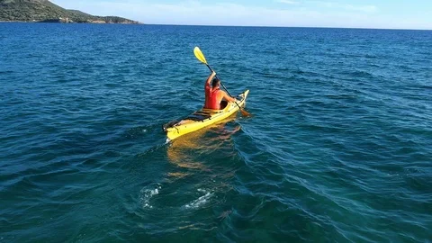 Sea kayaking Stock Footage 109417884