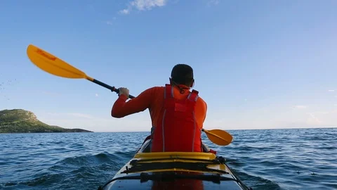 Sea kayaking Stock Footage 112569504