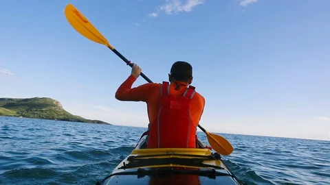 Sea kayaking time lapse Stock Footage 112567912