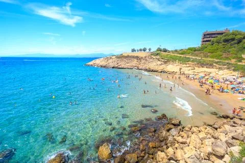 Sea lagoon with beach Stock-Fotos