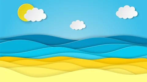 Sea landscape with beach Ilustración de archivo