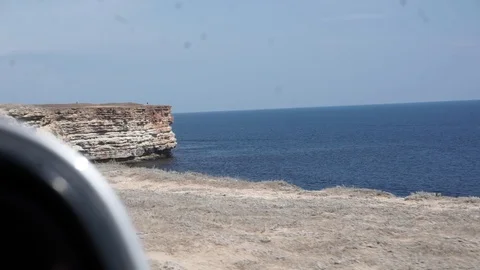Sea landscape from the car window 스톡 동영상 103076673