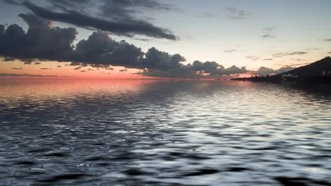 Sea landscape with dramatic sunset Stock Photos