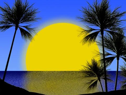 Sea landscape Stock Illustration