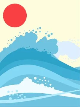Sea landscape Stock Illustration