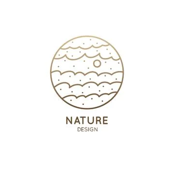 Sea landscape logo Stock Illustration
